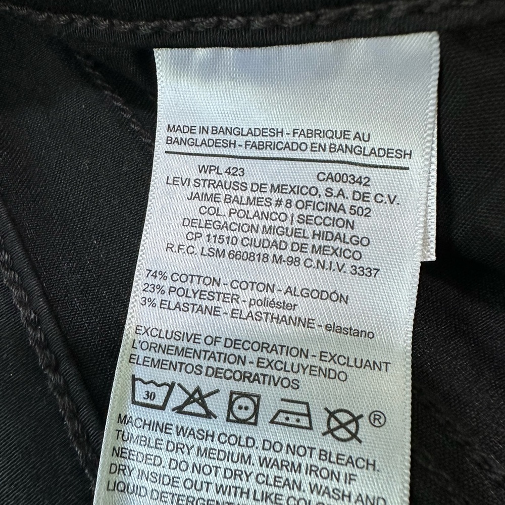 Nice $48 Denizen Levis Black Button Zip Stretch Jean Denim Shorts Womens 9 M - Picture 10 of 13